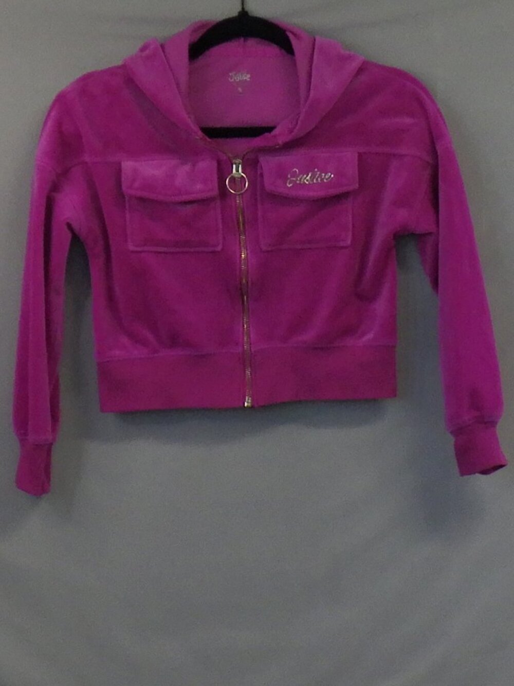 Justice Girls Velour Hooded Full Zip Jacket A740